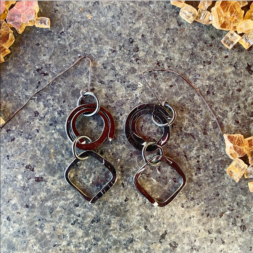 Petite Circle Square Earrings